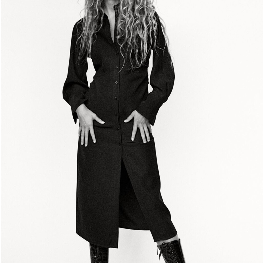 NWT Black button-up Midi Dress